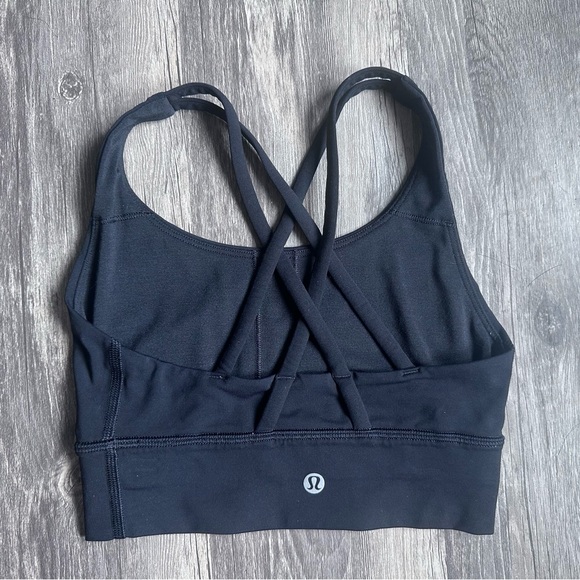 Lululemon Sports Bra SZ 2 Lululemon Energy Medium Support Black Bra - Picture 2 of 12